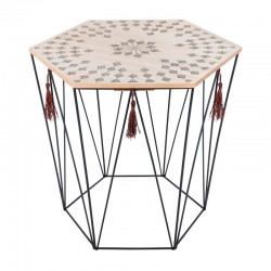 Mesa de hierro/MDF octogonal Etnik Kumi