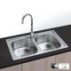 Fregadero de acero inoxidable con 2 senos 80x44cm Dublín