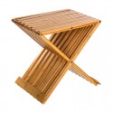 Taburete plegable de bambú para baño