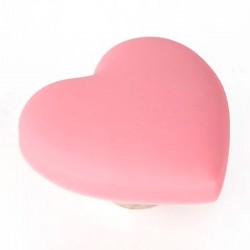 Pomo de mueble infantil corazón rosa 40mm