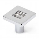 Pomo de mueble de zamak cristal cuadrado 28x28mm