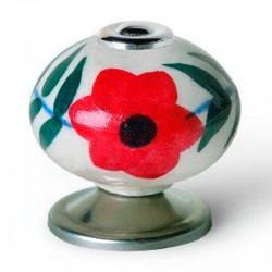 Pomo de mueble de porcelana flor 40mm E-500