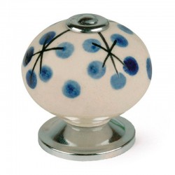 Pomo de mueble de porcelana flores Japón 40mm