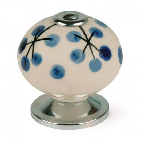 Pomo de mueble de porcelana flores Japón 40mm