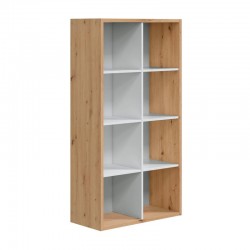 Estantería de cubos con 8 huecos blanca y roble Noa