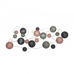 Guirnalda de bolas LED multicolor 3x6cm 210cm batería a pilas 2xAA/LR6