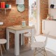 Mesa auxiliar extensible blanco/roble Livre