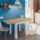Mesa auxiliar extensible blanco/roble Livre