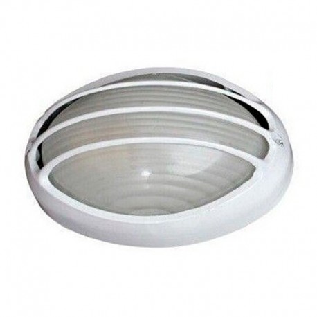 Aplique semi-ovalado con rejilla blanco E27 42W