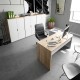 Mesa de escritorio de melamina blanco/roble Office