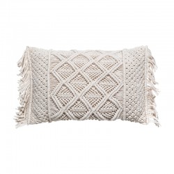 Cojín macramé marfil 30x50cm