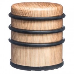 Tope metálico efecto madera para puerta 7x8cm
