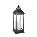 Farol portavelas de 3 velas LED de plástico ABS negro