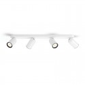 Regleta de 4 focos blanca GU10 5,5W Pongee Philips