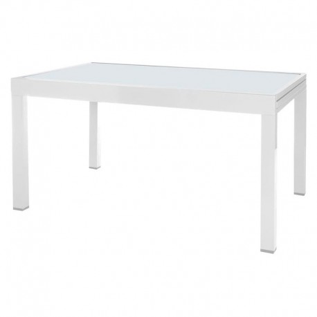 Mesa de aluminio extensible con cristal 135-270x90x75cm Brasilia