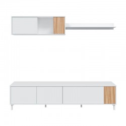 Mueble de salón melamina blanco artik/natural 200x40x47cm Ethna