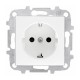 Base enchufe empotrable Schuko blanca Sky