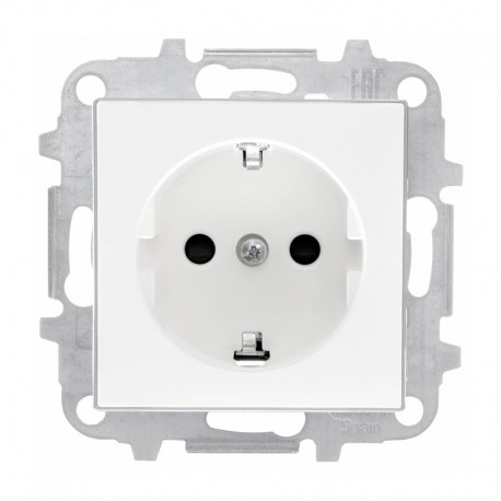 Base enchufe empotrable Schuko blanca Sky