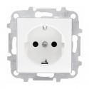 Base enchufe empotrable Schuko blanca Sky