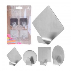 Set de 4 ganchos metálicos adhesivos