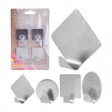 Set de 4 ganchos metálicos adhesivos