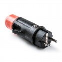 Clavija macho T/T negra 16A 250V 3680W 2kV