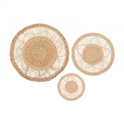 Set de 3 adornos de caña para colgar en pared