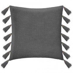 Cojin pompones gris oscuro 50x50cm
