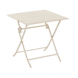 Mesa Essentia plegable de aluminio color arcilla 71x71cm
