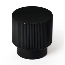 Pomo aluminio estriado 26mm negro 2uds