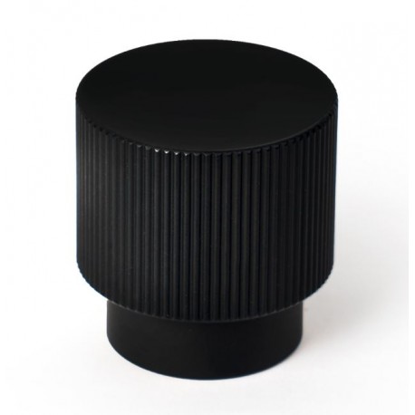 Pomo aluminio estriado 26mm negro 2uds