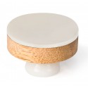 Pomo madera resina blanca 41mm 2uds