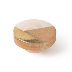 Pomo madera laton 38mm 4uds