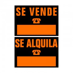 Cartel reversible Se Vende / Se Alquila 50x35cm