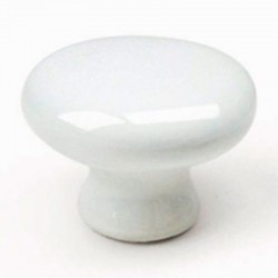 Pomo de mueble de porcelana blanco