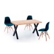 Mesa de comedor fija de madera con patas de metal Loft