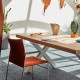 Mesa de comedor fija de madera con patas de metal Loft