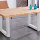 Mesa de comedor fija de madera con patas de metal Loft