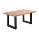 Mesa de comedor fija de madera con patas de metal Loft