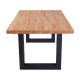 Mesa de comedor fija de madera con patas de metal Loft
