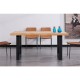Mesa de comedor fija de madera con patas de metal Loft