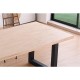 Mesa de comedor fija de madera con patas de metal Loft