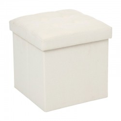 Puff arcón cubo plegable de madera y poliéster