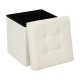 Puff arcón cubo plegable de madera y poliéster