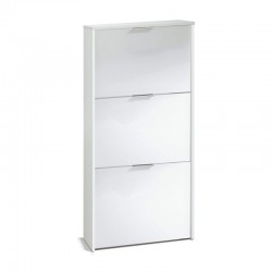 Zapatero 3 trampones blanco brillo 60x22x113cm
