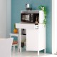 Mueble para microondas con 2 puertas y 1 cajón blanco/roble