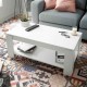 Mesa de centro elevable de melamina blanco artik Flow