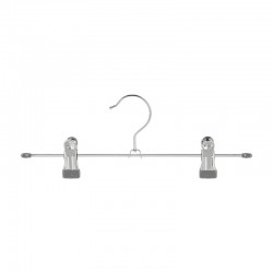 Set de 3 perchas de metal cromado con pinzas