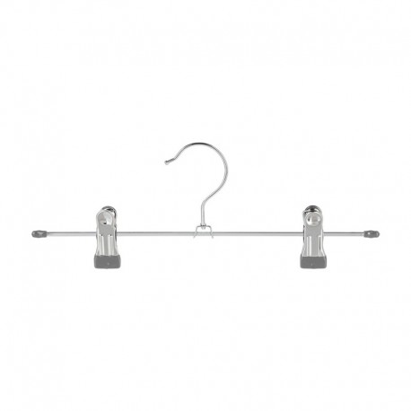 Set de 3 perchas de metal cromado con pinzas
