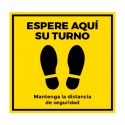 Cartel vinilo de Espere Aquí su Turno 20x20cm